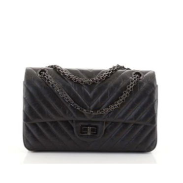 Vintage Chanel classic black jersey 2.55 bag with double flap and skinny  chains For Sale at 1stDibs